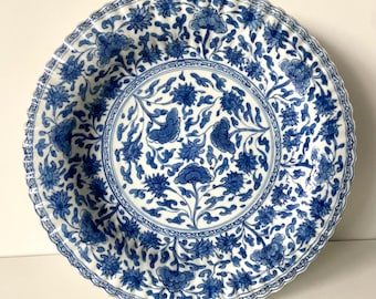 Chinese porcelain - Plate - Kangxi dynastie - Export porcelain - Qing - 18th century - Blue and white - Mark in double circle