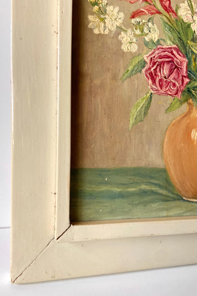 Spros 1946 Painting Still Life Vase With Flowers Painted by Spros Oil