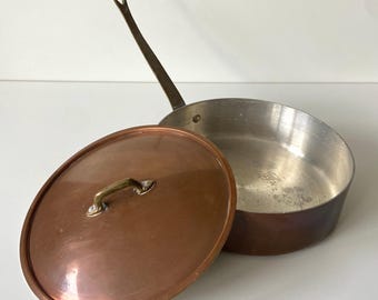 古い銅鍋 - ヴィンテージ - 20世紀 - おそらくフランス製 - 真鍮