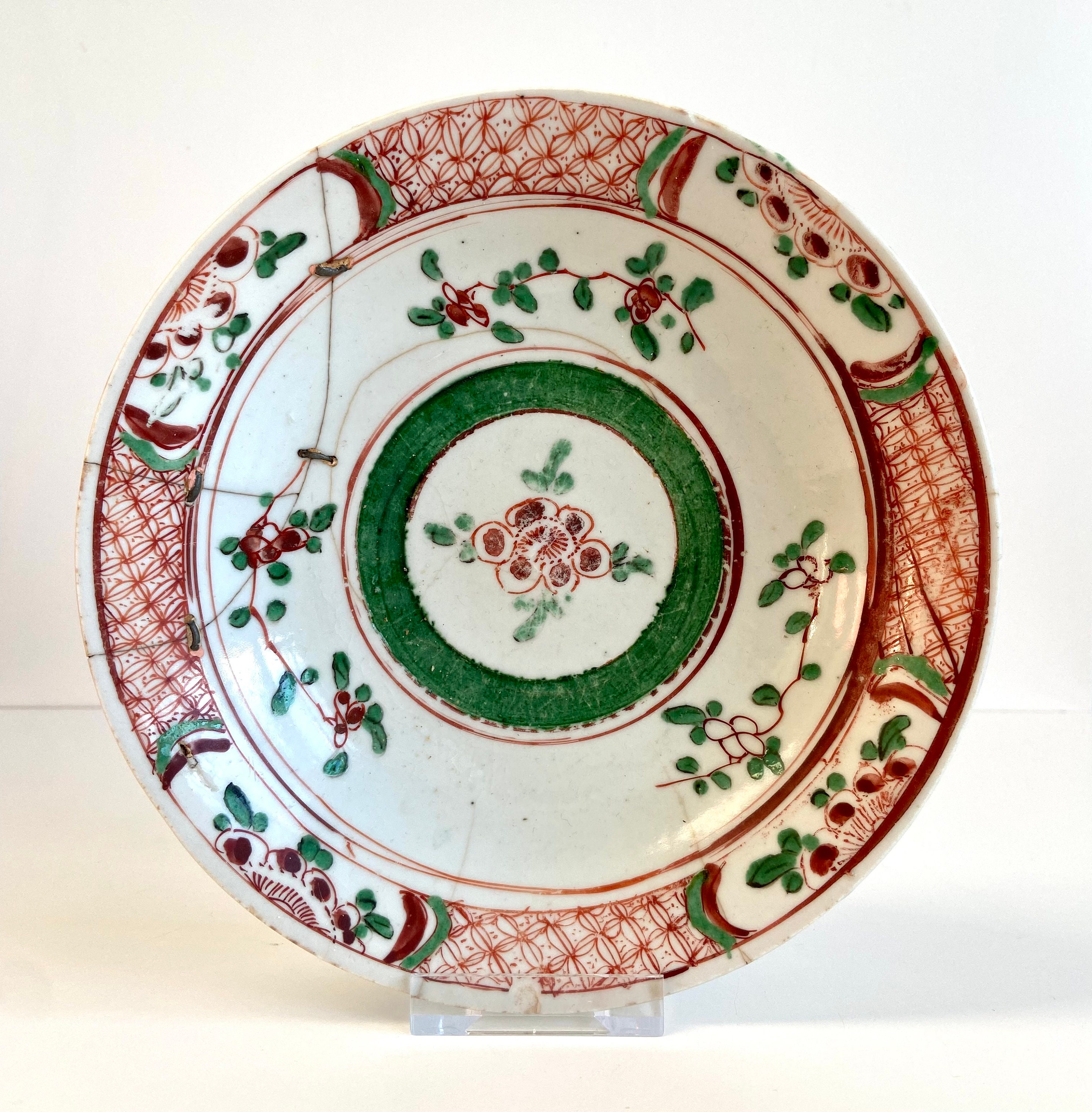 中国の磁器皿 - 明代 - 17 世紀 - 清代 - アンティーク修復品 - 汕頭