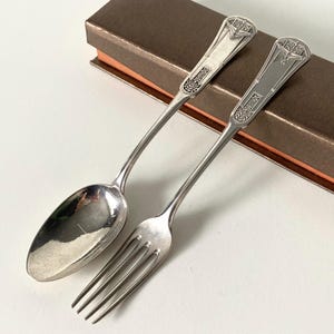 800 silver - Jugendstil - Fork and spoon - Early 20th century - Old - Tableware