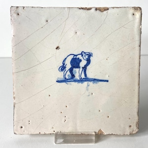 17th century Delft tile - Sheep - Blue and white - Wall - Kitchen - Fireplace - Delftware - Dutch - Animal