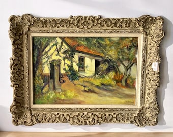 ヴィンテージのオランダ商人の肖像画プリント、木製フレーム入り水彩画