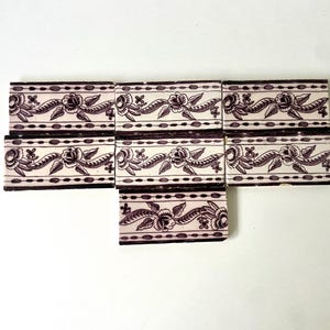 7 x Zestaw antycznych płytek Delft - Obramowanie - Mangan - XVIII wiek - Ściana - Kuchnia - Kominek - Holenderski - Delftware