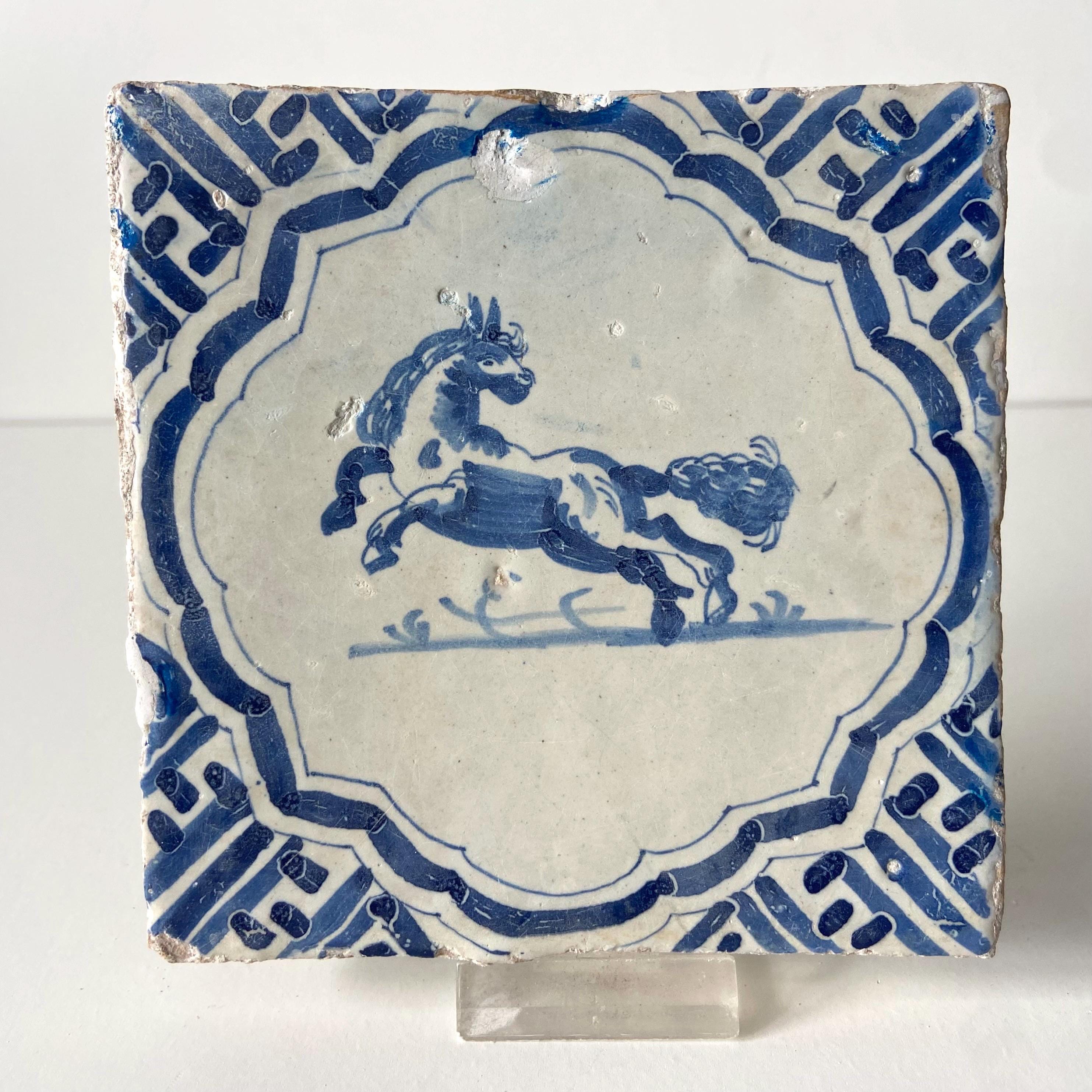 17th Century Delft Tile - Horse - Blue and White - Delftware - Kitchen ...