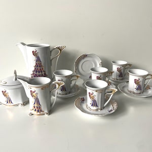 Hollohaza Hungary 1777 - Peacock coffee service - Tableware - Tea service - Porcelain - Art Nouveau