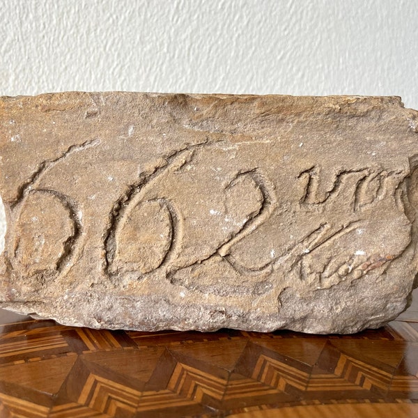 17th century brick with inscription - Archeological artefact