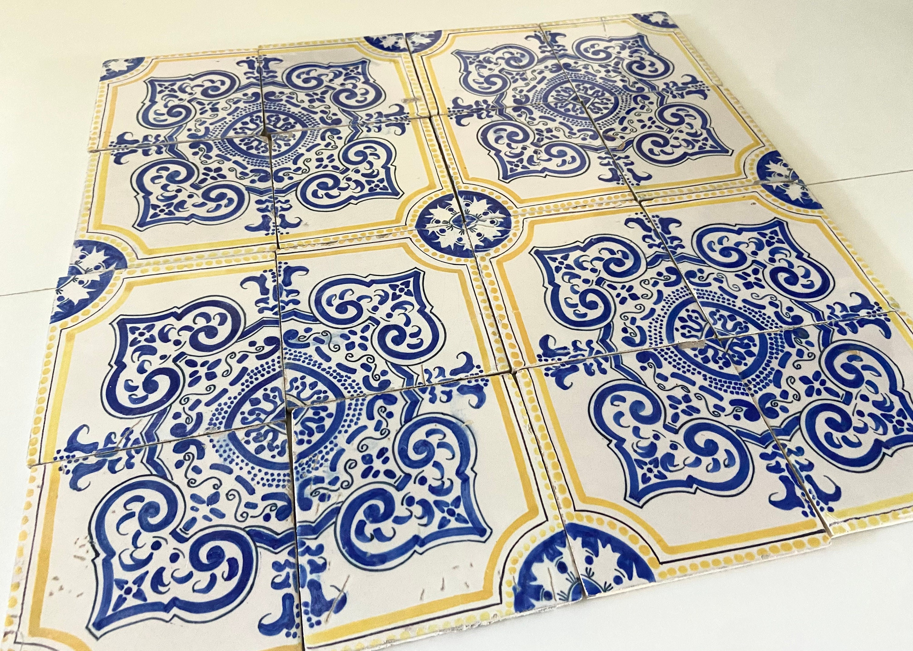 デルフト陶器 手塗り オランダ アンティーク手塗りデルフトタイル 壁飾り