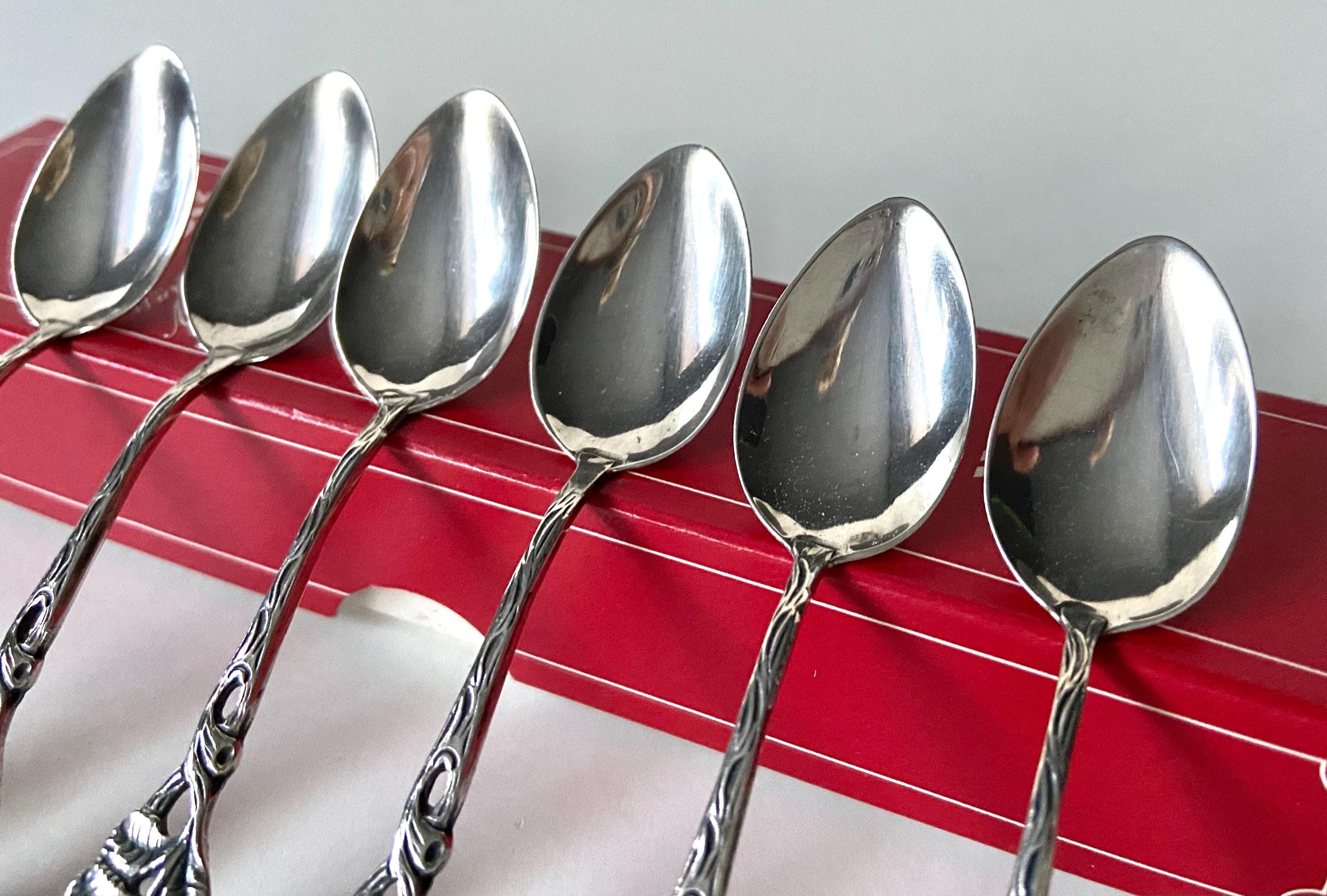 アンチコ ANTIKO 800 ティースプーン シルバー 薔薇モチーフ ドイツ 800 Silver - Tea Spoons - Rose - Antiko - Vintage - Etsy