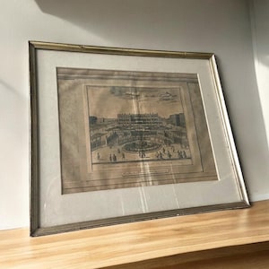 18th century etching print - Versailles palace - France - Antique - Wall - Art