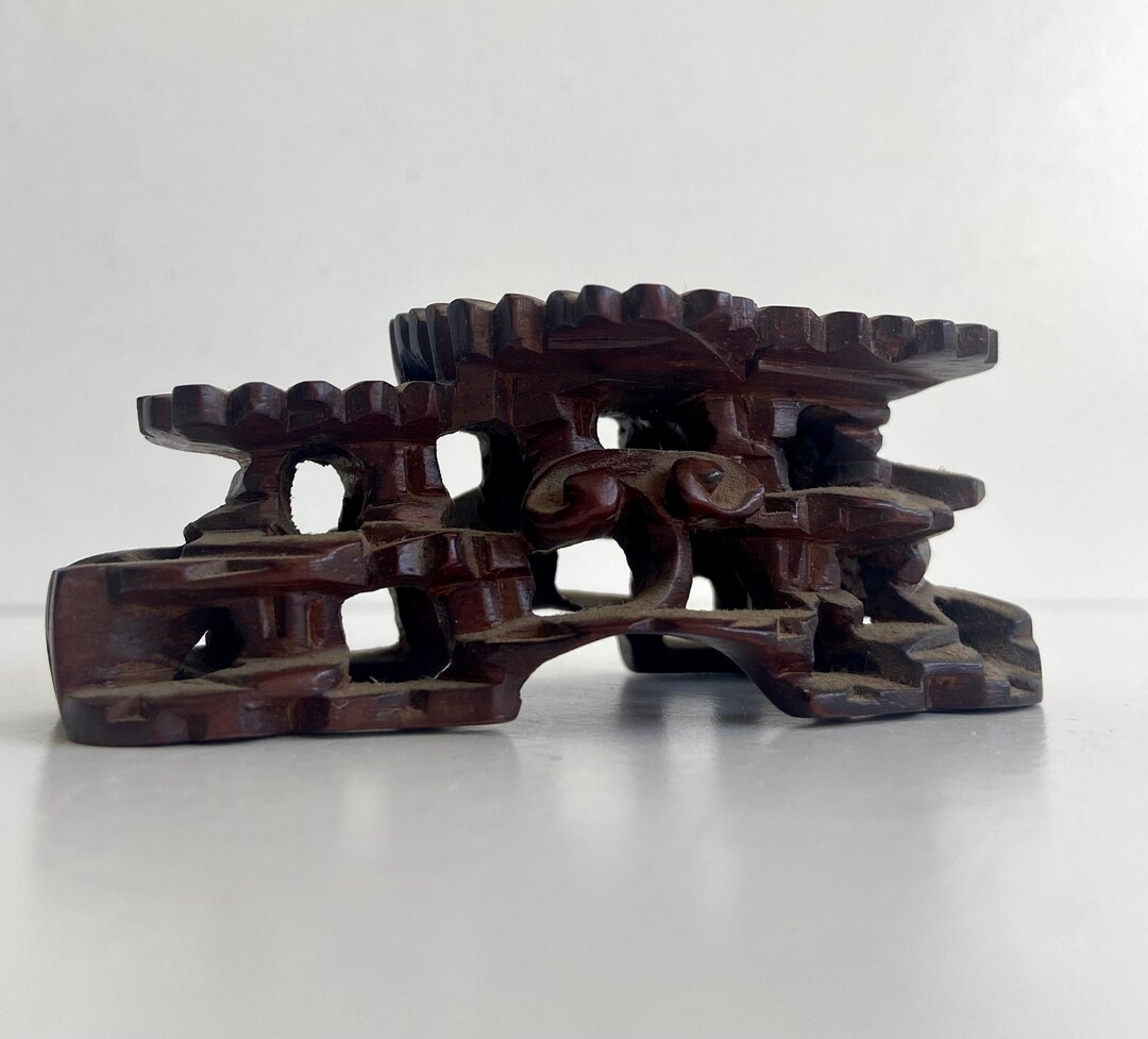 Chinese Wood Stand Hand Carved Qing Dynastie China Etsy