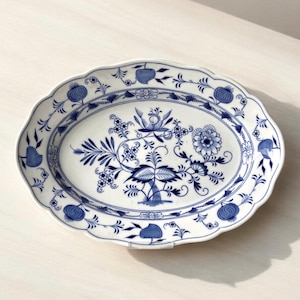 Plato para servir - Cebolla azul - Zwiebelmuster - Porcelana alemana - Vajilla - Huttensteinach - Hirsch - Meissen - Hutschenreuther
