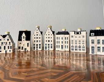 KLM houses - Nr.; 87, 89, 92, 93, 95, 98 - 1990&#39;s - 2000&#39;s, Netherlands - Blue Delft&#39;s - Ceramics - Holland - Bols - Amsterdam, Gouda
