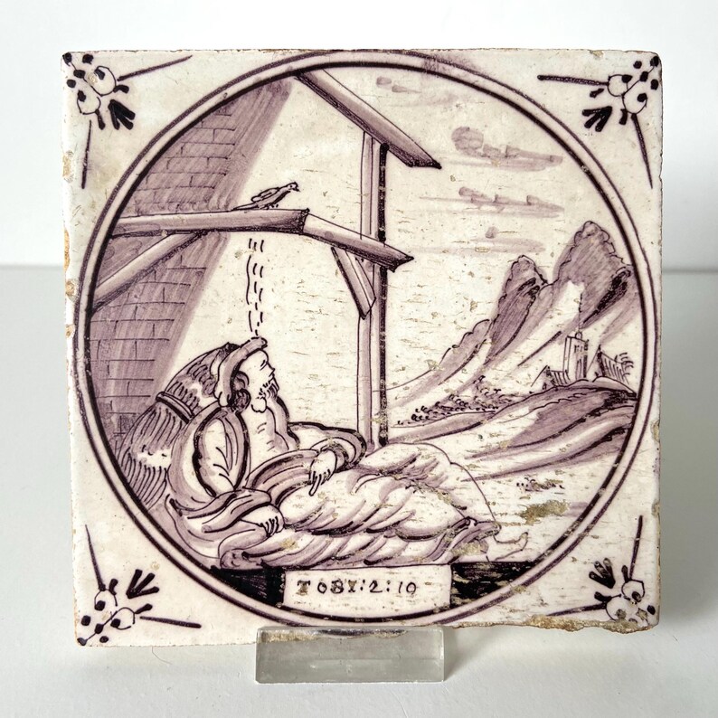 Antique Dutch Tile - 18th Century - Religious Subject - Delft ...