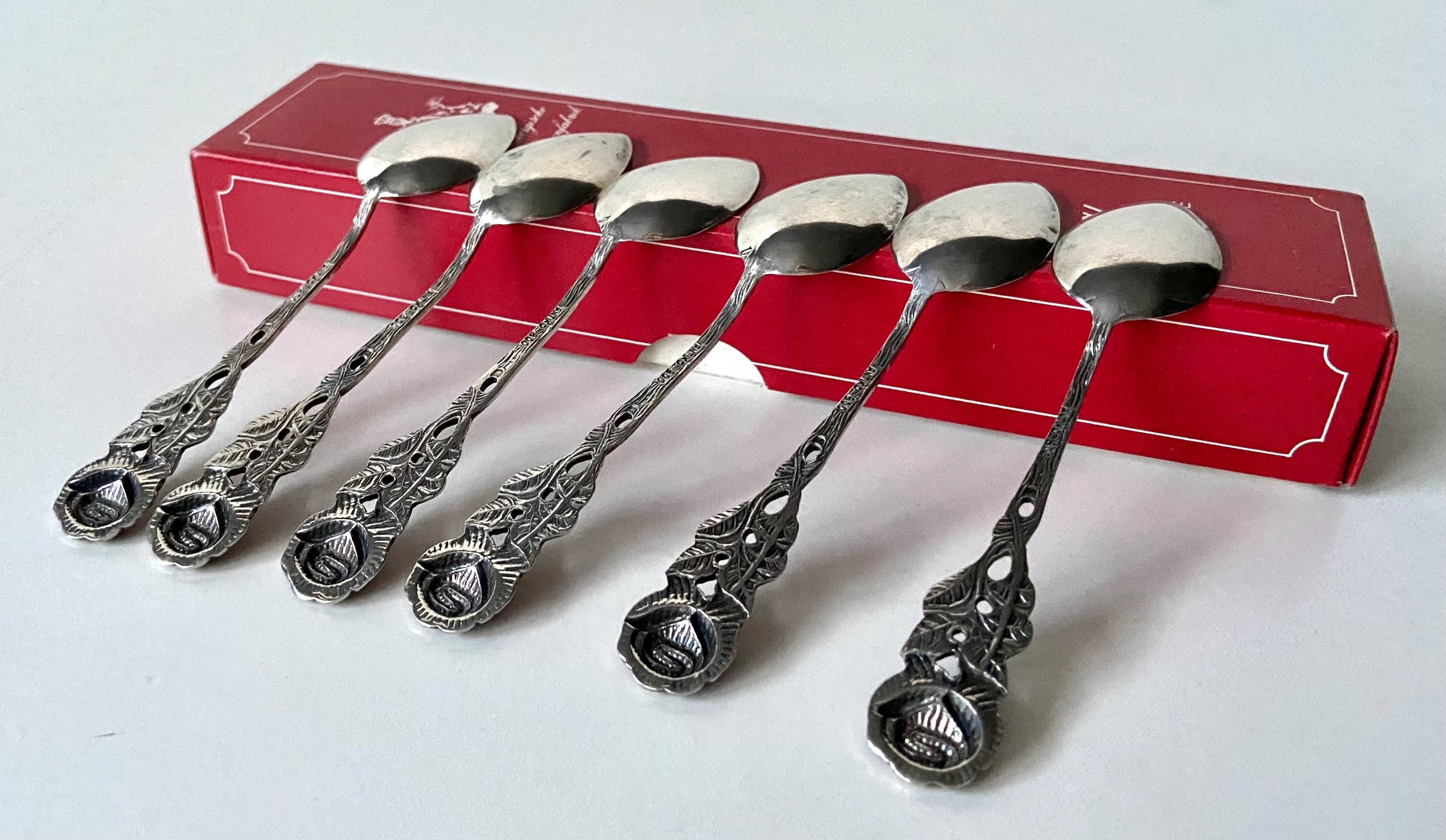 800 Silver - Tea Spoons - Rose - Antiko - Vintage - Etsy