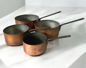 Metaux ouvres vesoul art et cuisine - Fabriqué en France - Ensemble de casseroles en cuivre - Ustensiles de cuisine professionnelle - Vintage