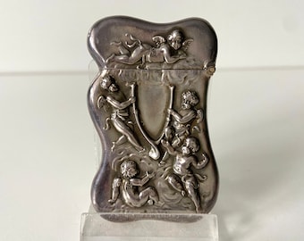 Antique silver matchbox - Match box - No hallmarks - 19th century - Putti's