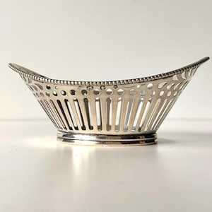 Panier de bonbons néerlandais en argent - Minerva - Lion hollandais ambulant - Année de lettre W pour 1931