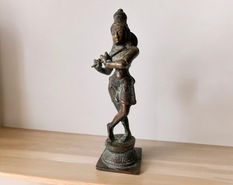 Shiva che suona il flauto - Bronzo - Antico - Fine XIX - inizio XX secolo - India