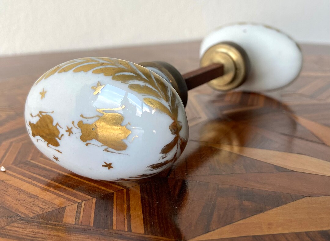 Antique Limoges Porcelain Door Handle Early 20th Century Etsy