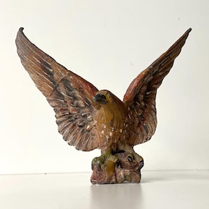 Cold painted - Antique sculpture - Austria - Vienna - Wien - Ca 1900 - Bird - Lead
