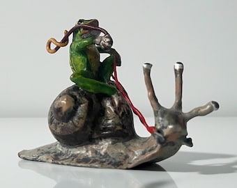 Vienna bronze - Frog riding a snail - Austrian bronzes - Figure - Sculpture - Early 20th century