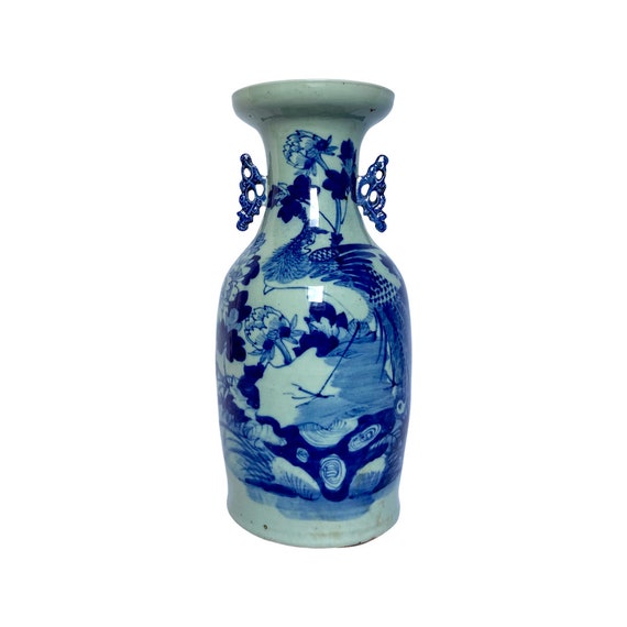 hoofdonderwijzer pot verkoudheid Chinese Porcelain Chinees Porselein Celadon Vaas Qing - Etsy