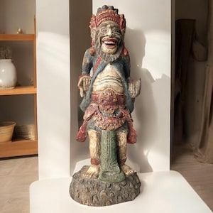Balinese sculpture - Statue - Early 20th century - Painted - Old figure - Early 1900&#39;s - Indonesia - Indonesian art - Asia