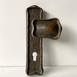 Bauhaus door handle with key hole - 1950/60's - Germany - Bronze - Design - Vintage