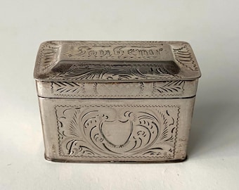 Dutch silver box - Antique - Year letter D for 1863 - Soubenir - Souvenir - Rare inscription