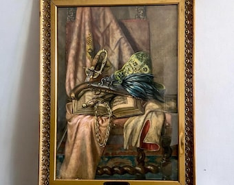 Hermina van der Haas (1843-1921) - Groot Stilleven - Verschilende technieken waaronder aquarel - 19e eeuw - Malarka - Kobiety