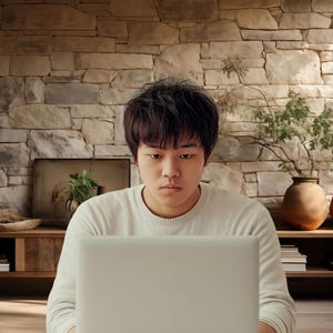 Rustica Stone Wall Virtual Background – Pottery Home Office (Digital Download)