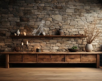 Stone Wall Home Office Virtual Background for Microsoft Teams Zoom Webex Google Meet