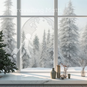 Winter Wonderland Virtual Home Office  Background for Video Calls and Streaming - Microsoft Office - Teams - Zooms - Snow covered Classy
