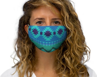 Navajo Blue Mask -  Snug-Fit Polyester Face Mask