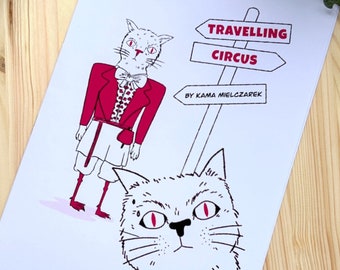 Travel Comic "Travelling Circus" with Cats Birds & Sloths