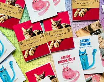 Cat Zine Fanzine Pack - Zines Full of Cats and Sass, Bundle of Mini Books