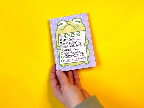 Lazy Frog Todo List Pad, A6, Manufactured in UK, Fully Recyclable