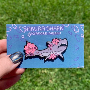 Sakura Shark Enamel Pin