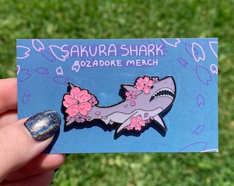 Sakura Shark Enamel Pin