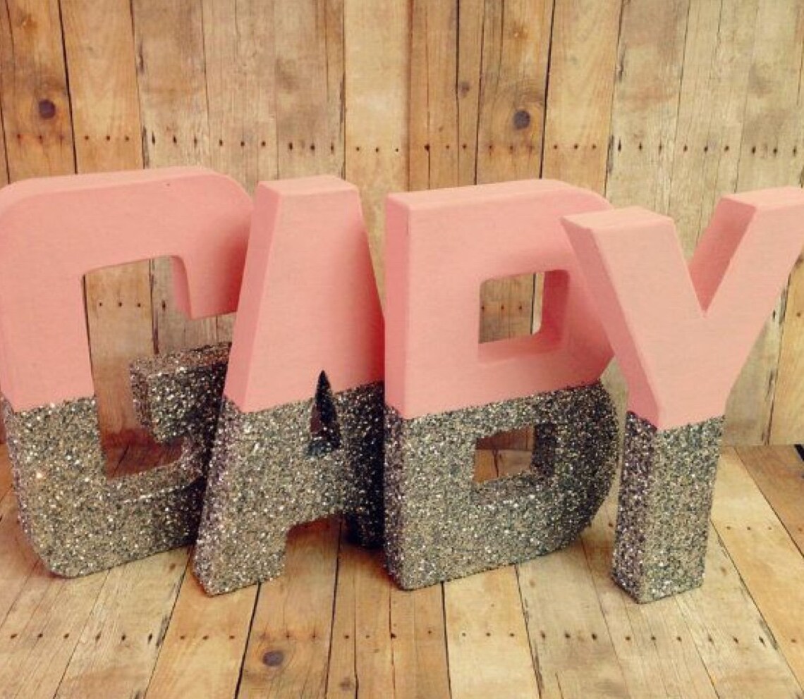 Personalised Letters Babynurseryhomeglitterbaby Shower Etsy