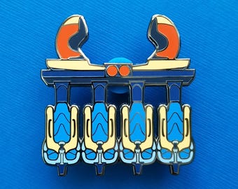 Oziris, Montu, Parc Asterix, Busch Gardens Tampa Roller Coaster Enamel Pin Badge, Rollercoaster Car, Theme Park Collection