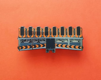Oblivion Alton Towers Roller Coaster Enamel Pin Badge, Rollercoaster Car, X-Sector, Theme Park Collection