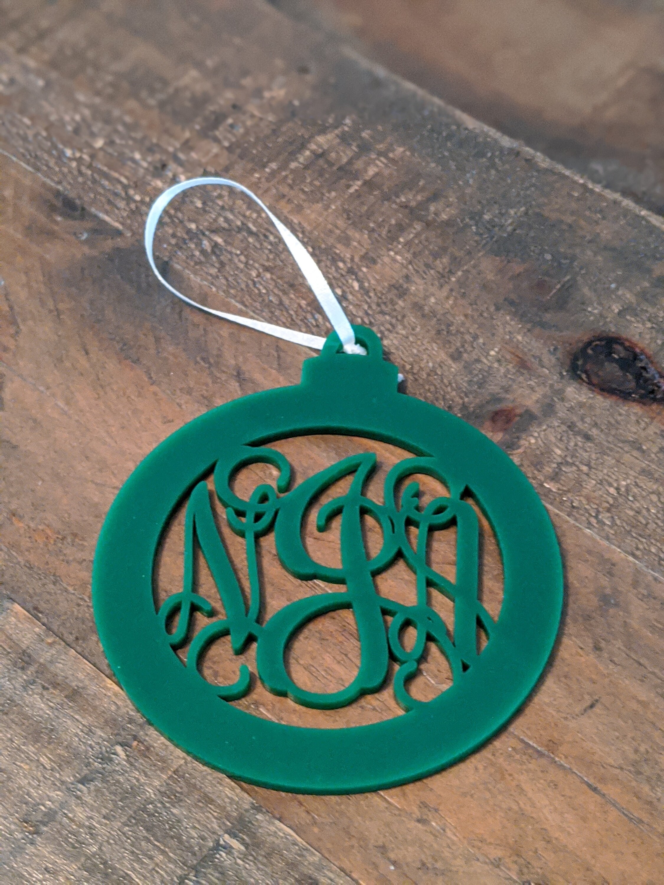 Monogram Christmas Ornament / Initials Ornament / Custom Etsy