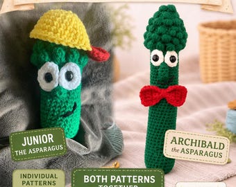 Archibald the Asparagus and Junior the Asparagus BUNDLE Crochet PATTERN