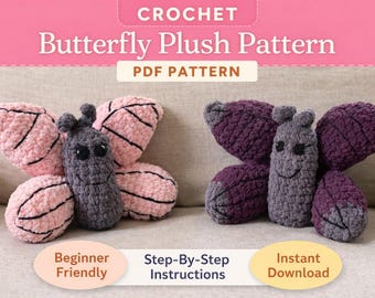 Bella the Sweet Butterfly Plushie Crochet BEGINNER PATTERN
