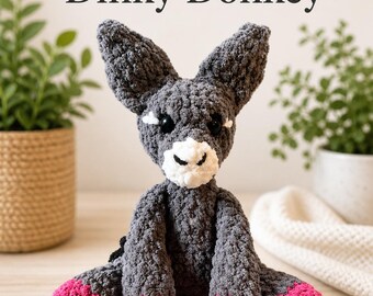 Crochet PDF Pattern Dinky Donkey BEGINNER PATTERN