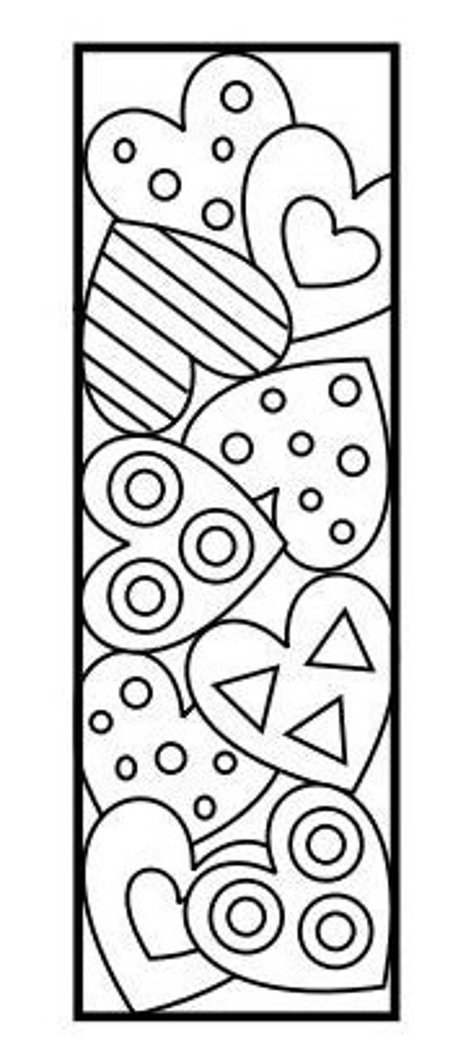 HEART BOOKMARKS PDF . . . Coloring Page digital file Etsy