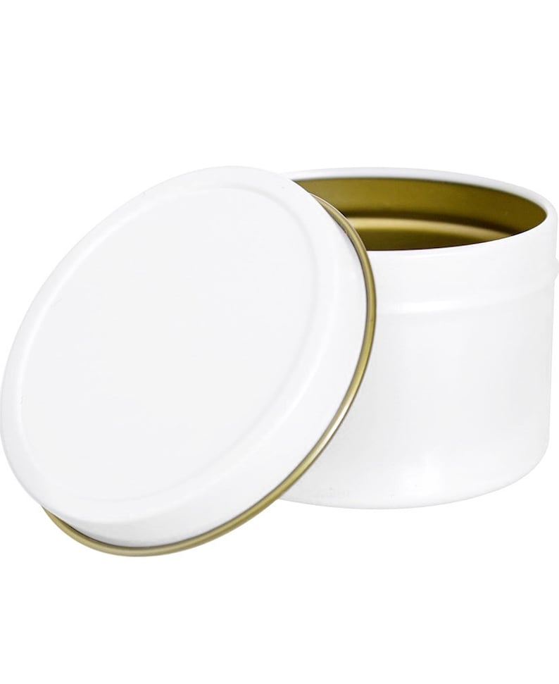 Pack of 6 White Tins for Candle Making 4 OZ Etsy