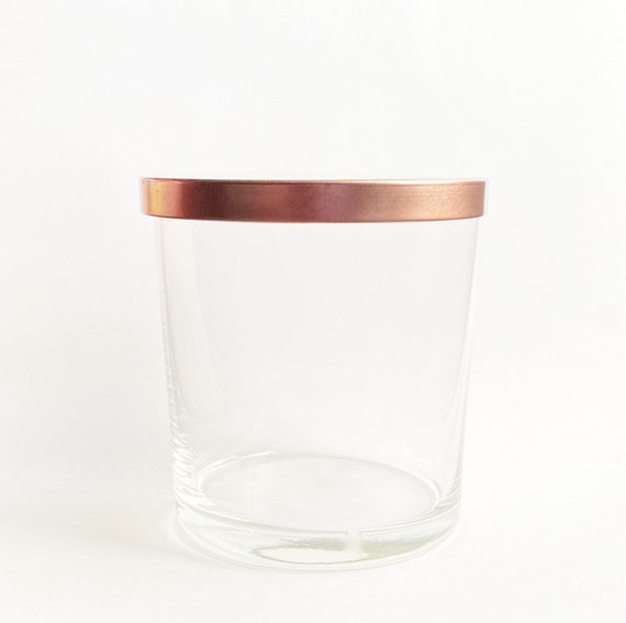 Pack of 2 Candle Glass Jars With Bronze Lid